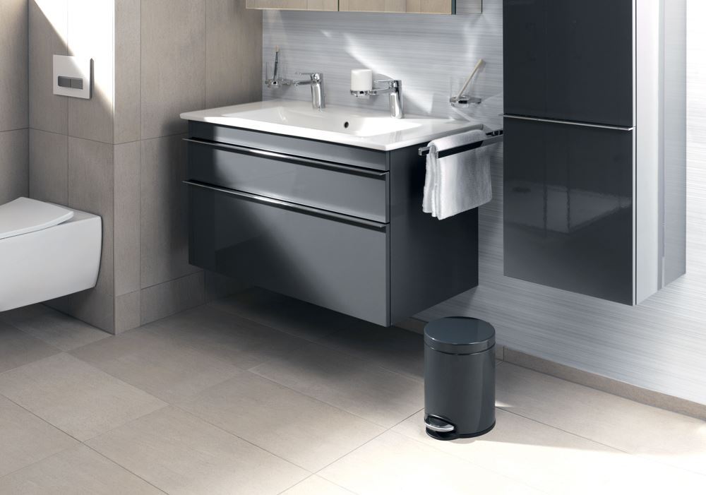 Durable Gloss Finish Round Metal Pedal Bin | 5 Litre | Charcoal Grey