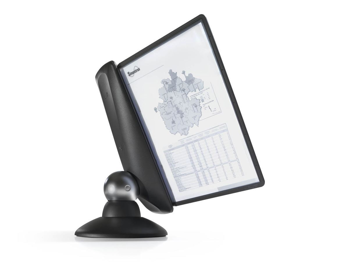 Durable SHERPA MOTION 360 Degree Desk Display Panel Stand | 10 Panels | A4 Black