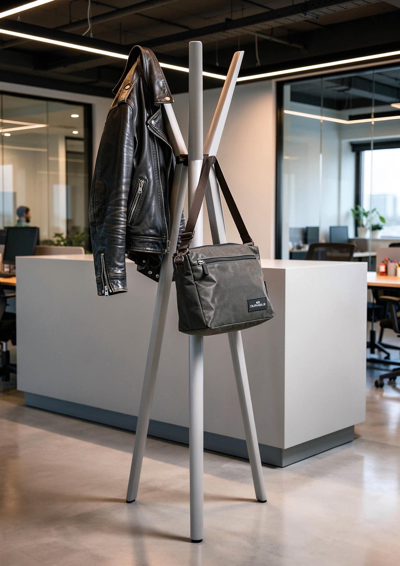 Durable DURASTORE Aluminium Coat Stand Freestanding 6 Hooks Clothes Rack | Grey