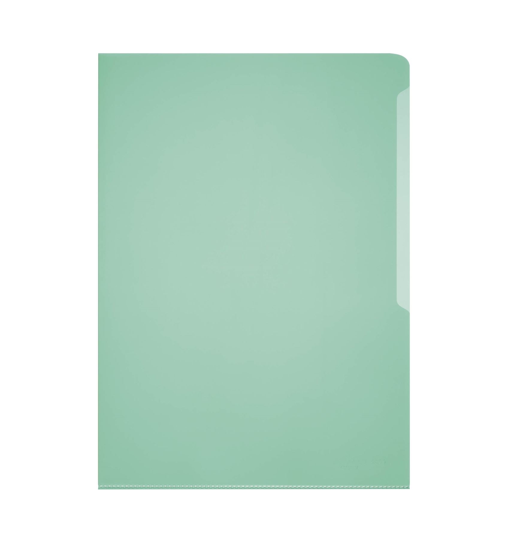 Durable Clear Plastic Cut Flush Document Wallet Folder | 50 Pack | A4 Green