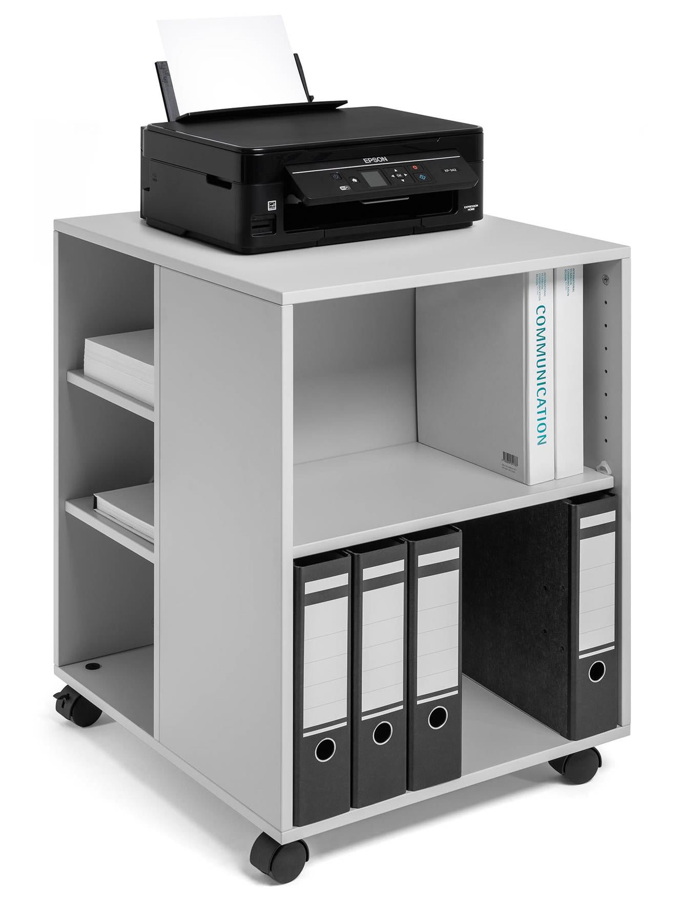 Durable 6 Shelve Office Filing Storage Trolley on Wheels | 75cm Grey