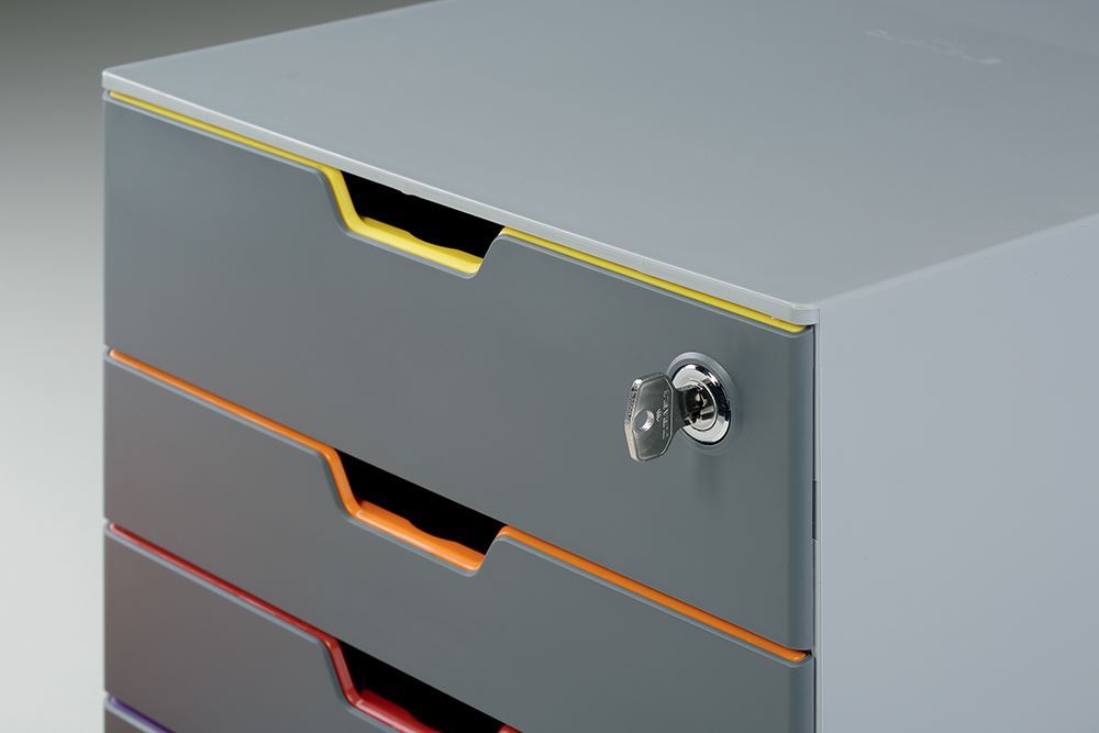 Durable VARICOLOR SAFE 4 Drawer Lockable GDPR Colour Coded Desktop Storage | A4+