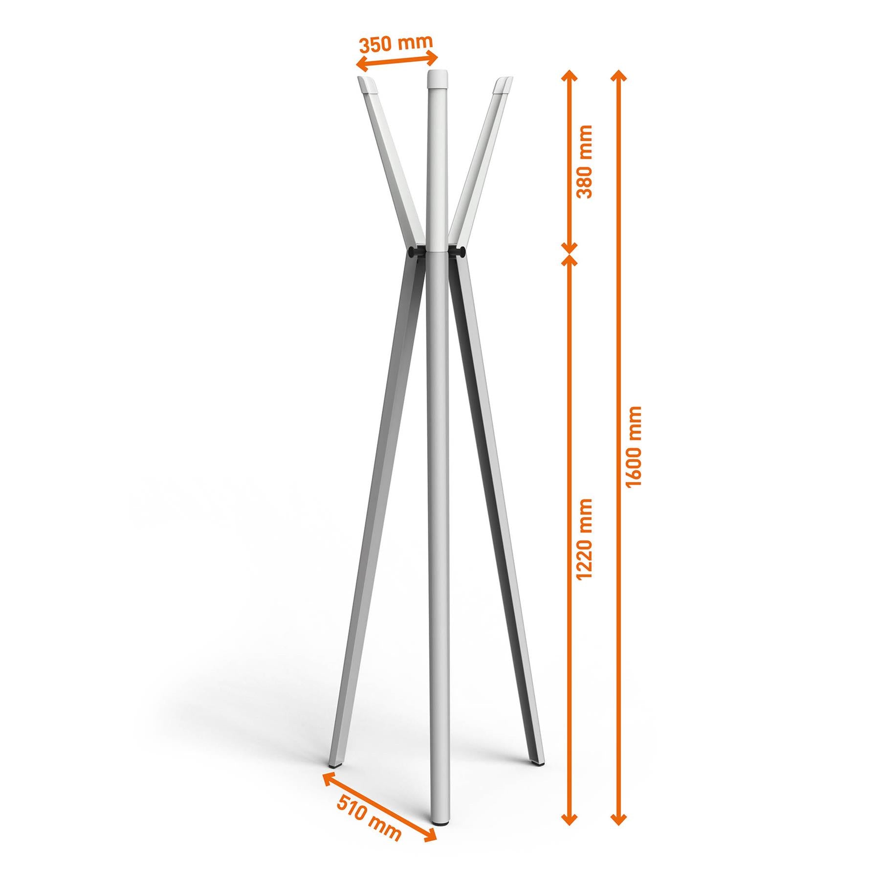 Durable DURASTORE Aluminium Coat Stand Freestanding 6 Hooks Clothes Rack | Grey