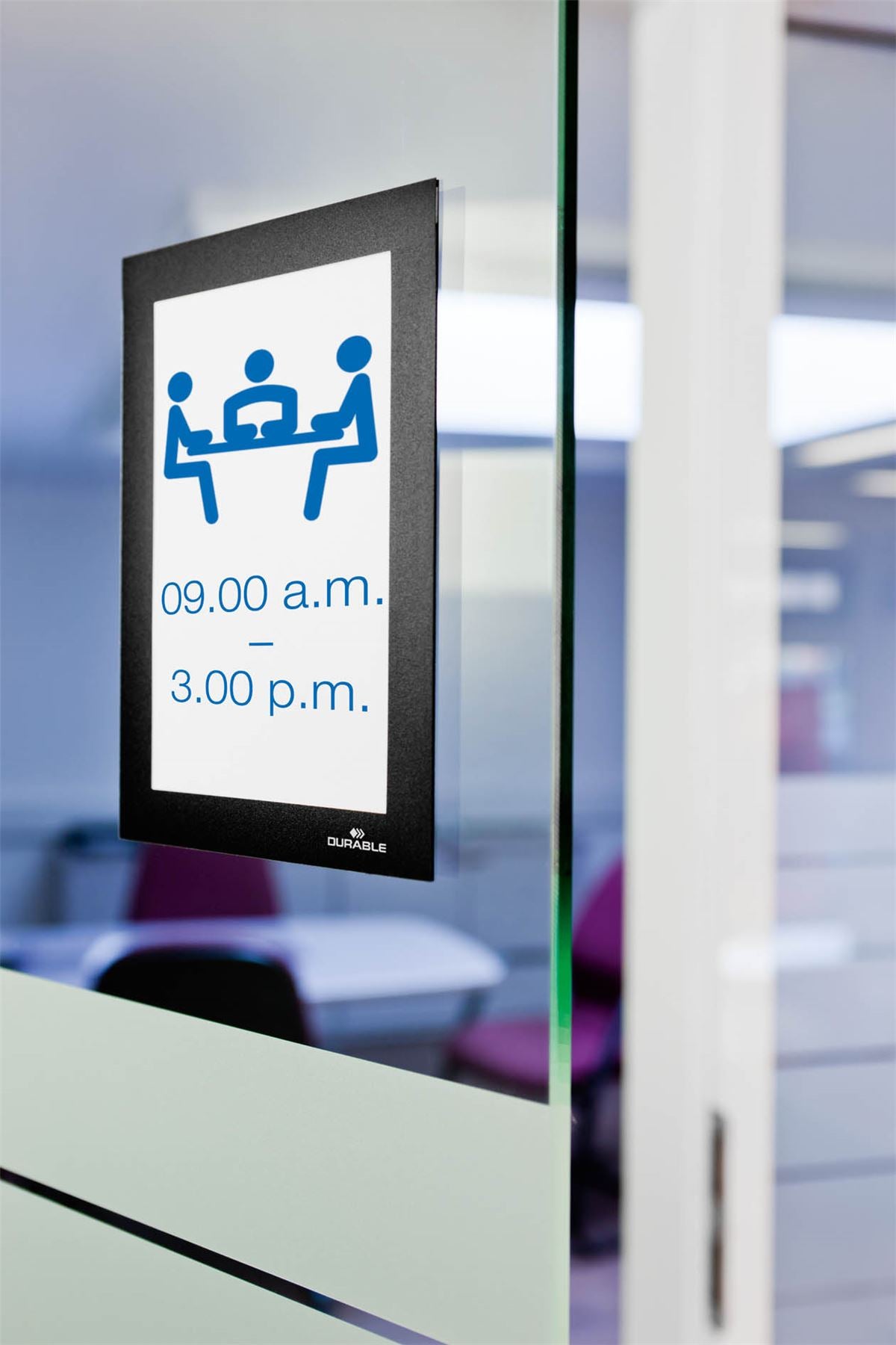 Durable DURAFRAME Self Adhesive Magnetic Signage Frame | 2 Pack | A6 Black