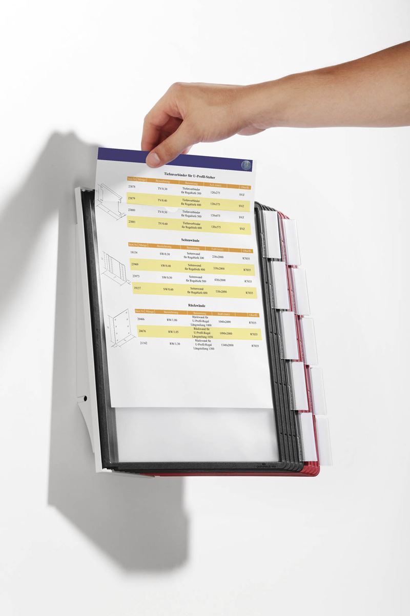 Durable SHERPA WALL 10 Display Panel Document Split Flap Index | A4 Colour Coded