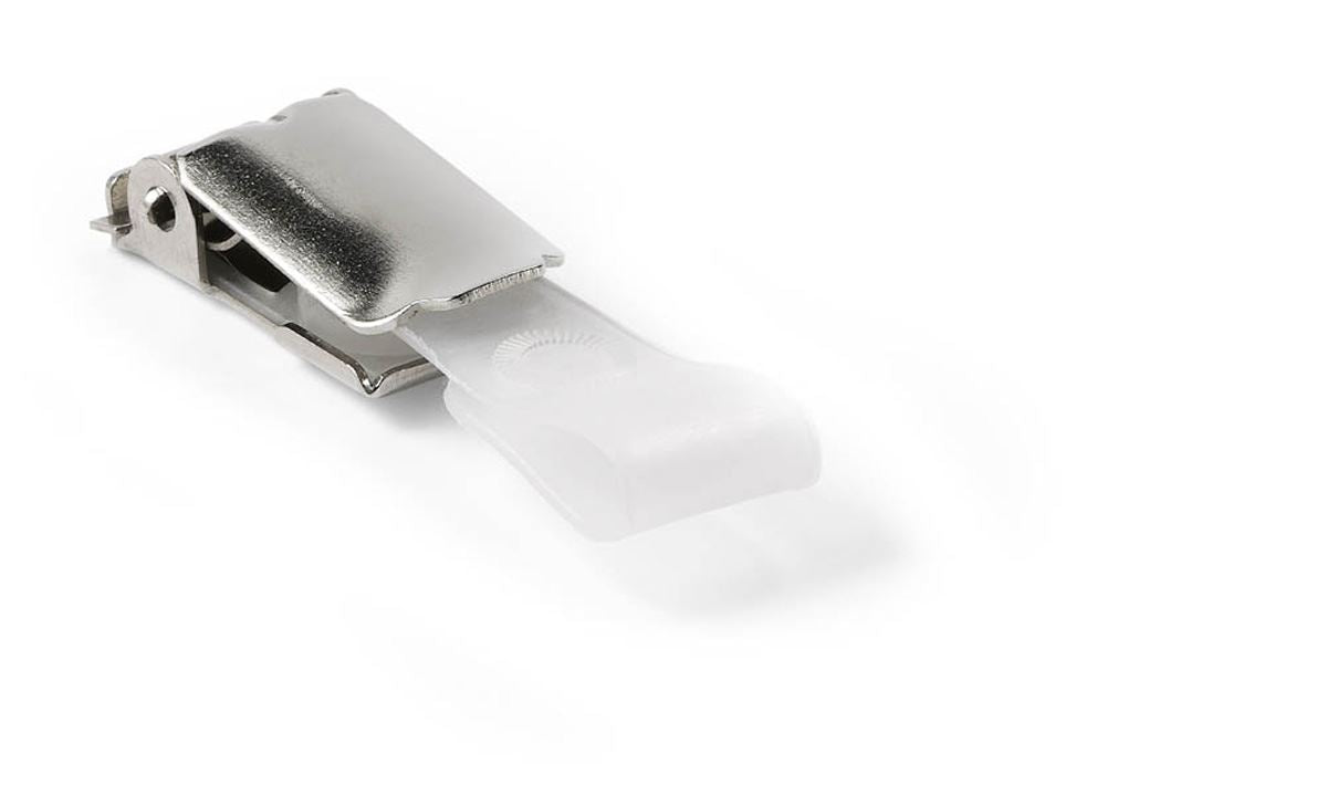 Durable Rotating ID Card Name Badge Clips from Recycled Metal | 25 Pack | Silver