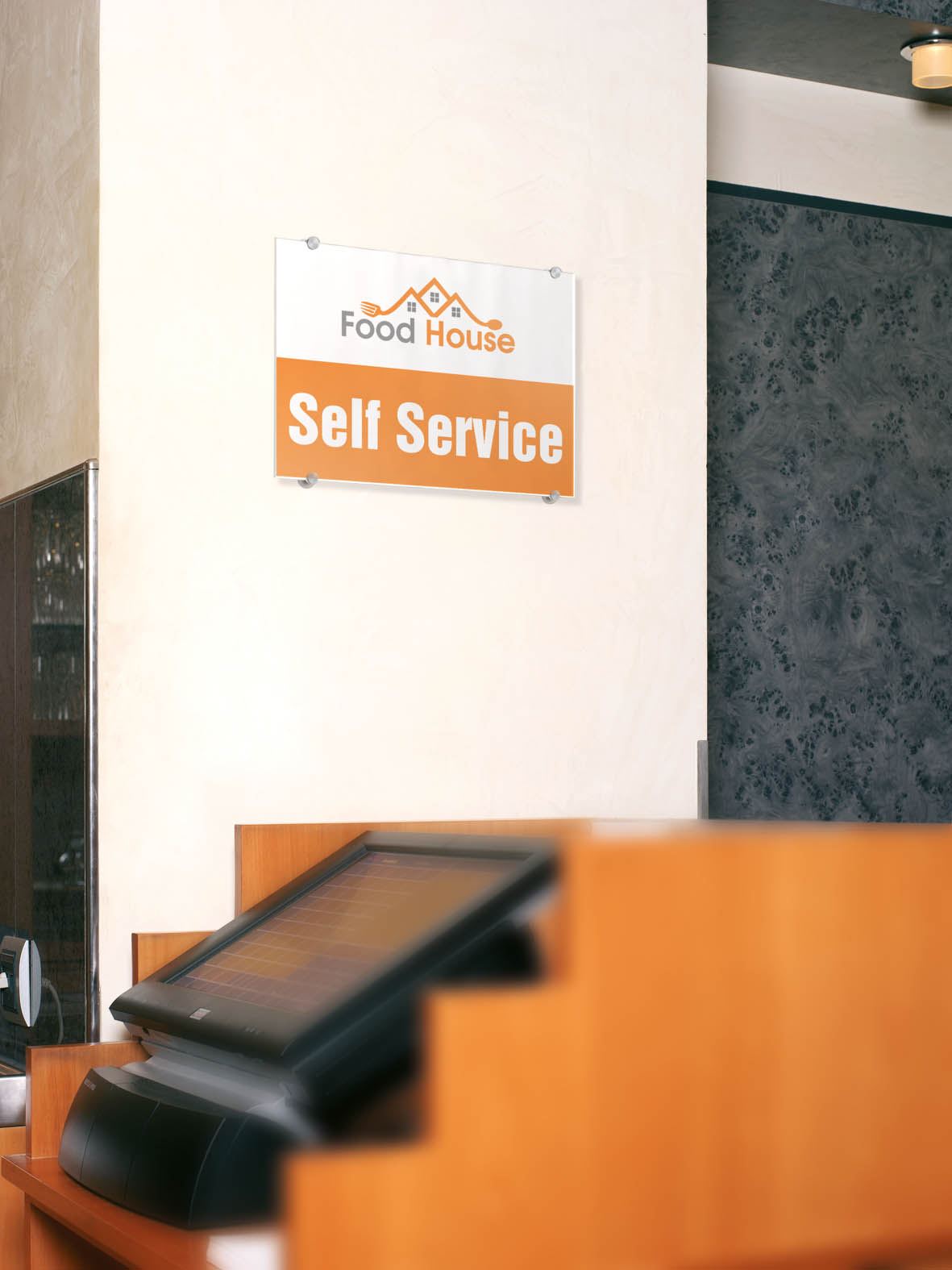 Durable CRYSTAL Frameless Acrylic Door Sign Holder Wall Mounted | A3