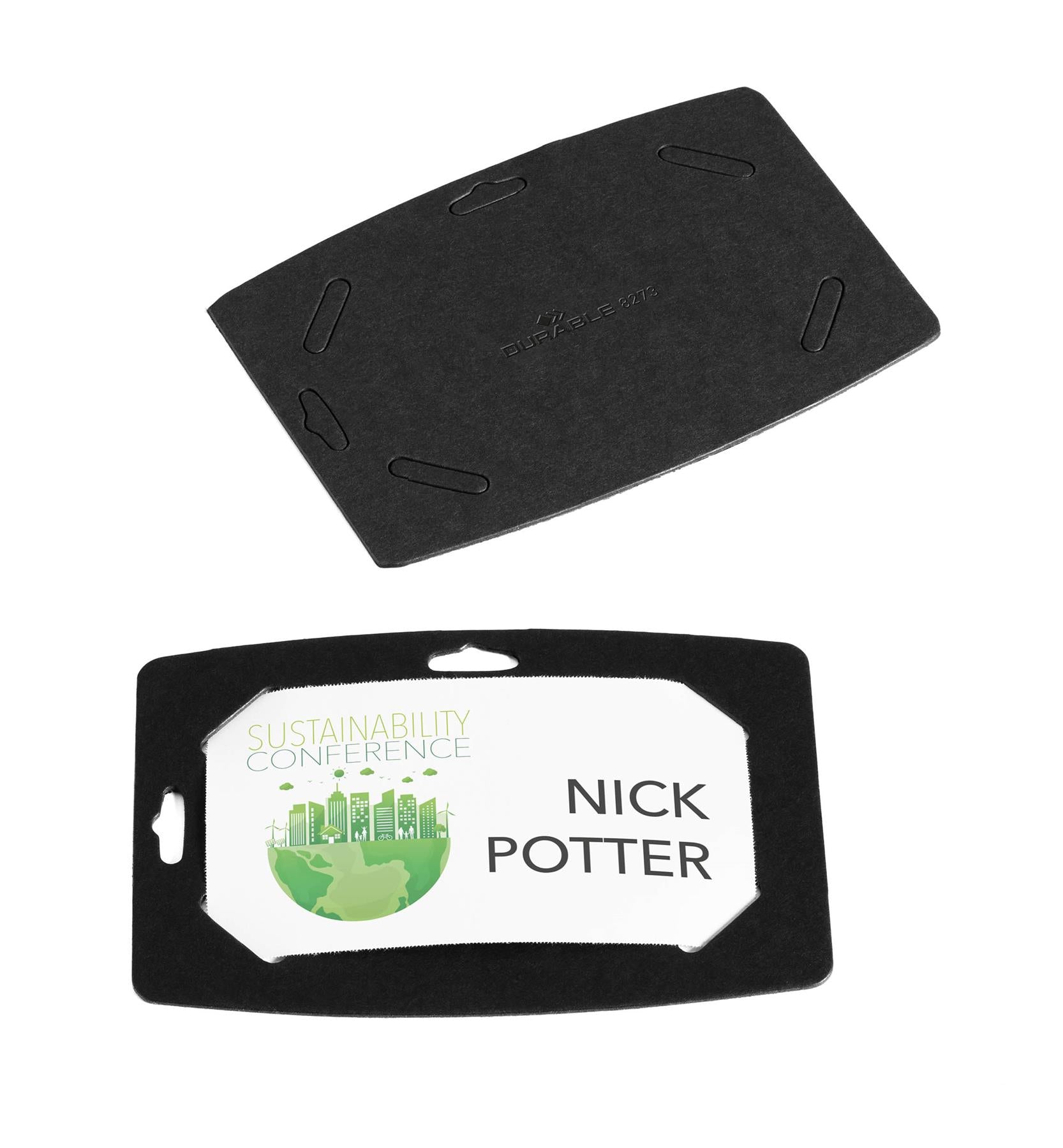 Durable Recycled Card ECO Name Badges with Printable Inserts | 20 Pack | 54x90mm