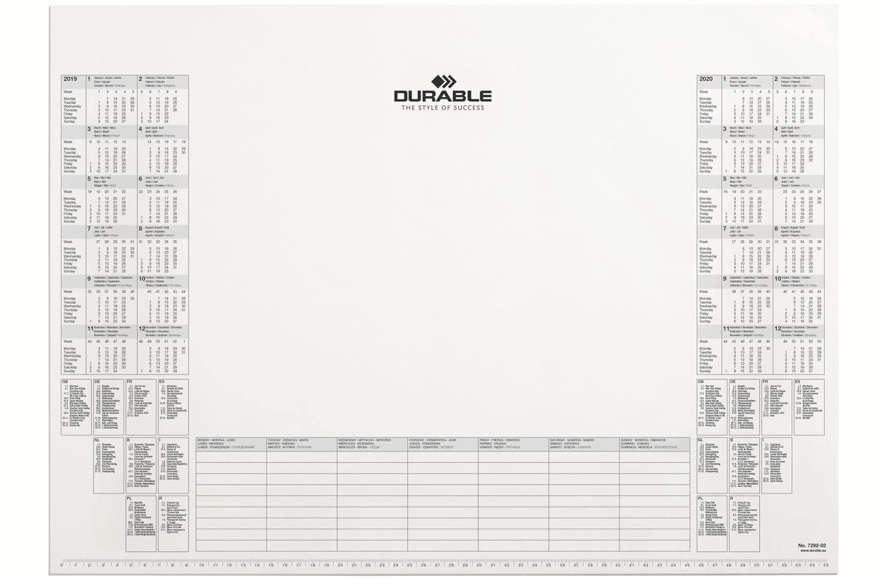 Durable Writing Quality Calendar Refill Pads for Desk Mats | 25 Sheets | 57x41cm