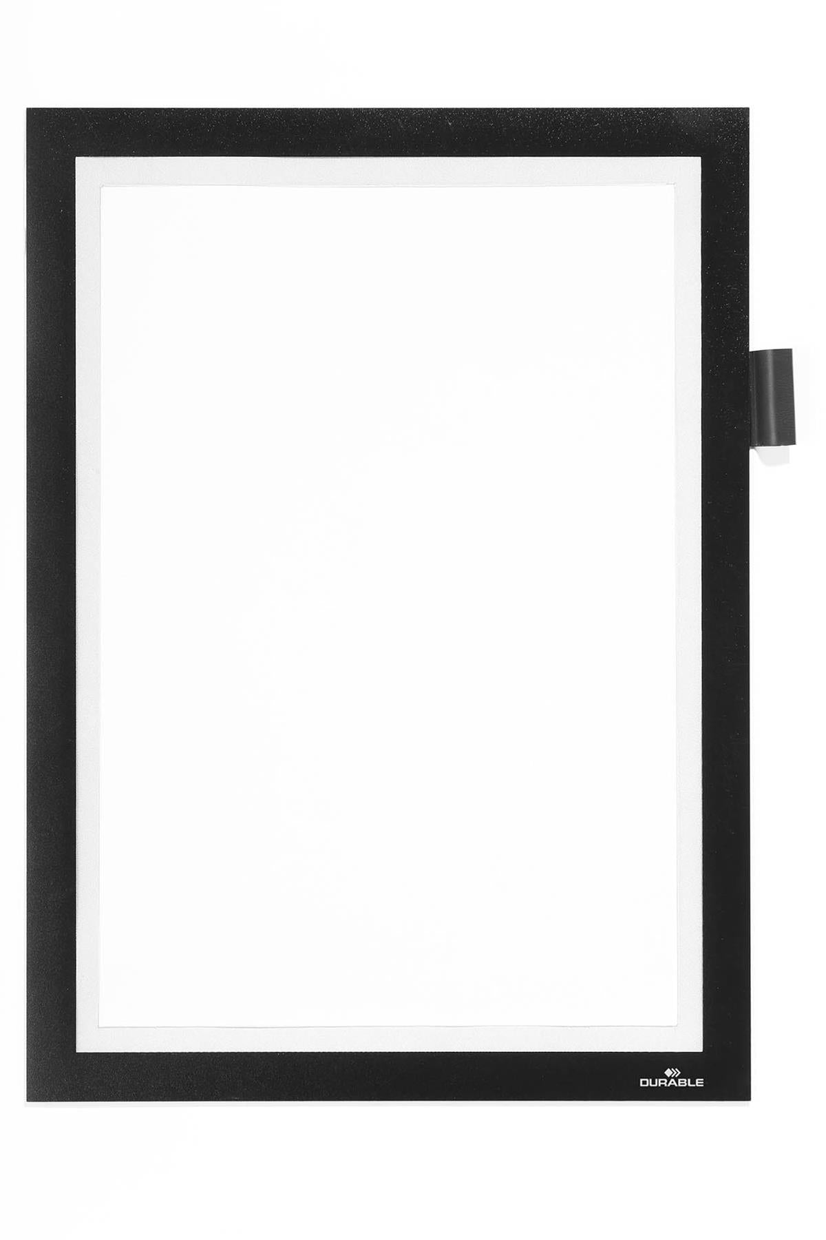 Durable DURAFRAME NOTE Magnetic Document Frame for Metal | 5 Pack | A4 Black