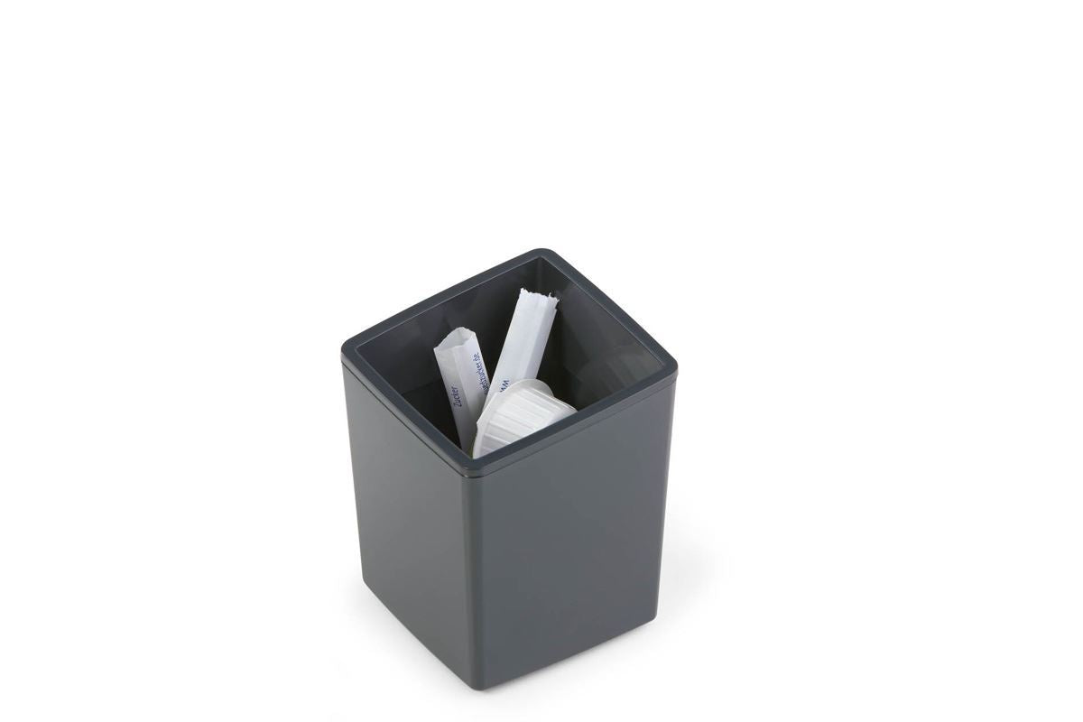 Durable COFFEE POINT Pot Small Desktop Pen Holder Cup or Teabag Pods Bin | Grey