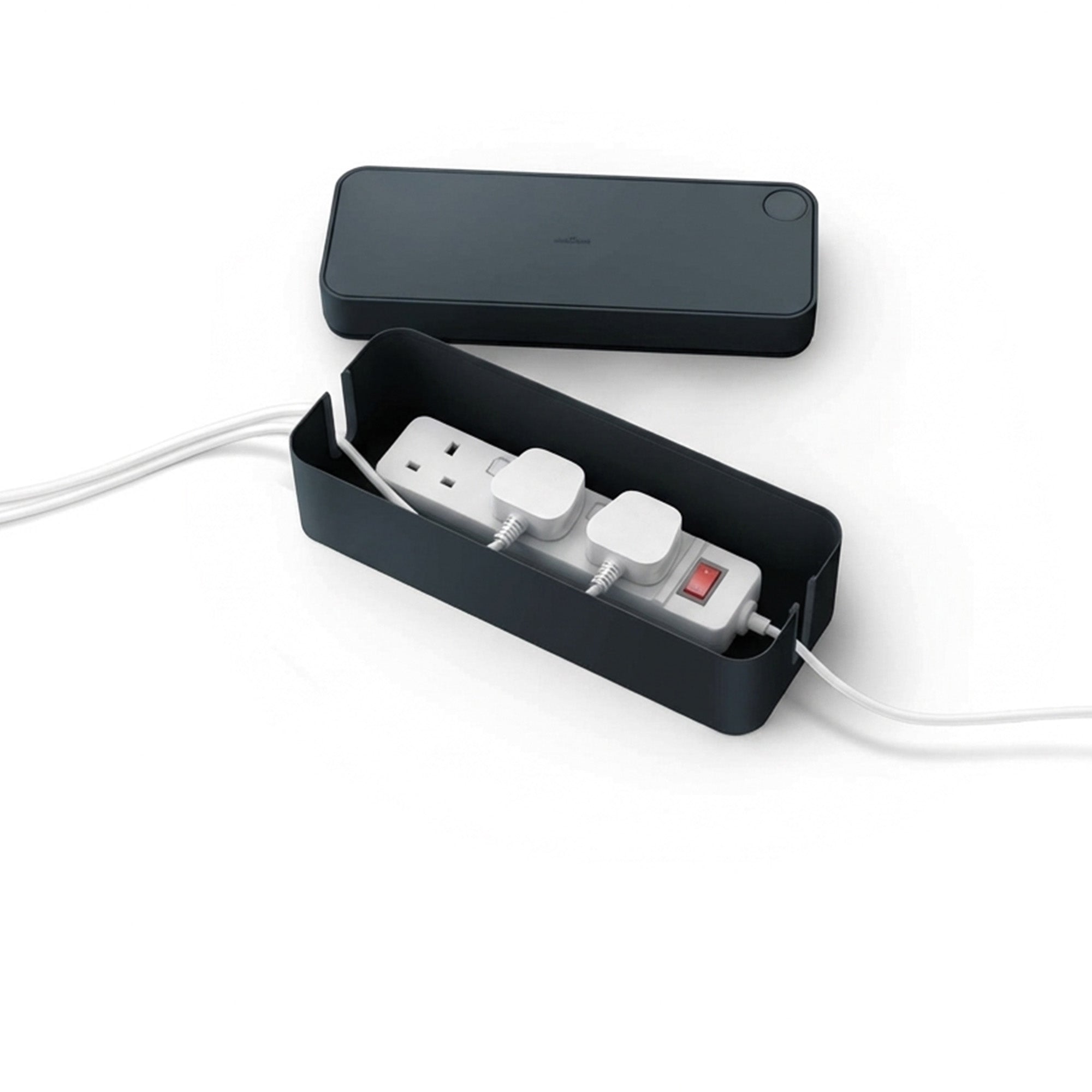 Durable CAVOLINE Cable Management Box Organiser Wire Tidy | Small | Graphite