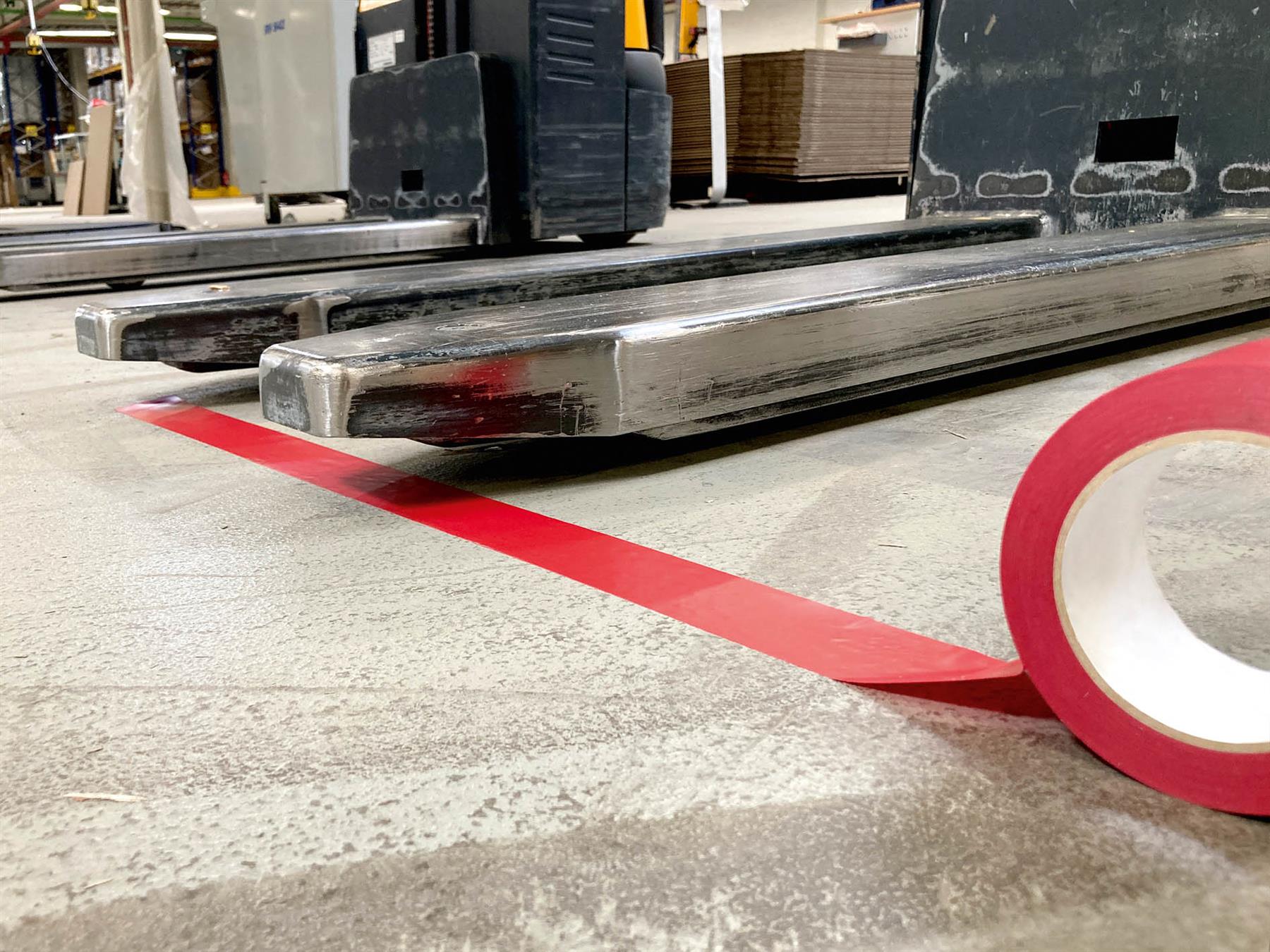Durable DURALINE Removable PVC Hazard Warning Floor Marking Tape | 50mm x 33m