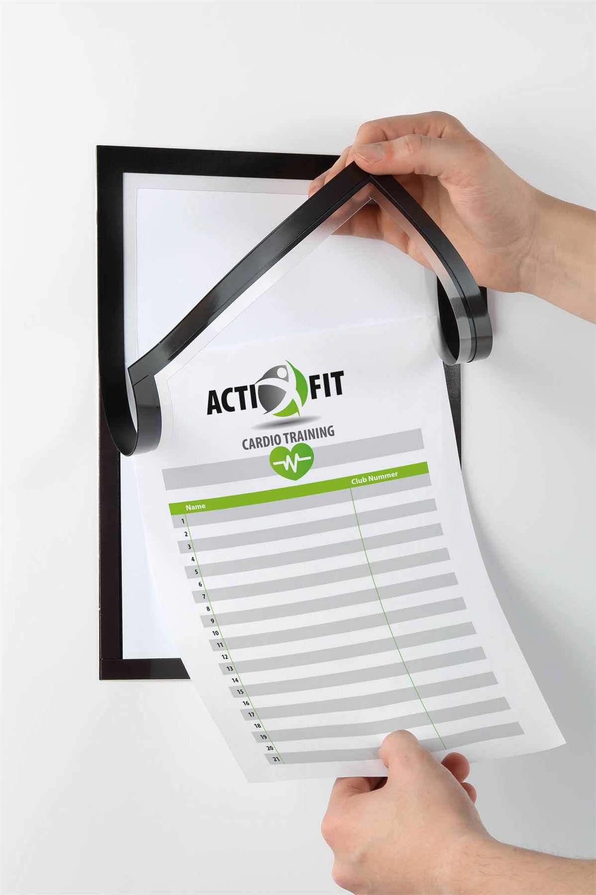 Durable DURAFRAME NOTE Adhesive Magnetic Document Frame + Pen Holder | A4 Black