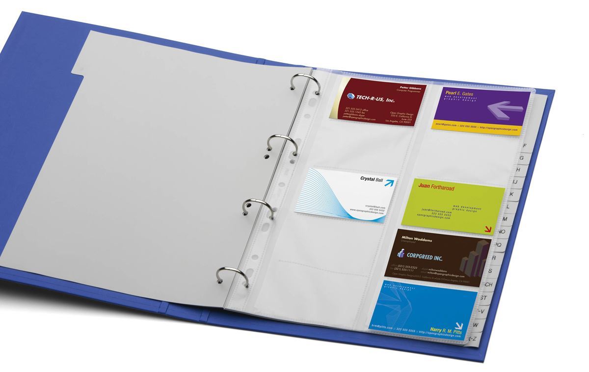 Durable VISIFIX Punched Pocket Wallets for Business Cards | 10 Pack | A4 Clear