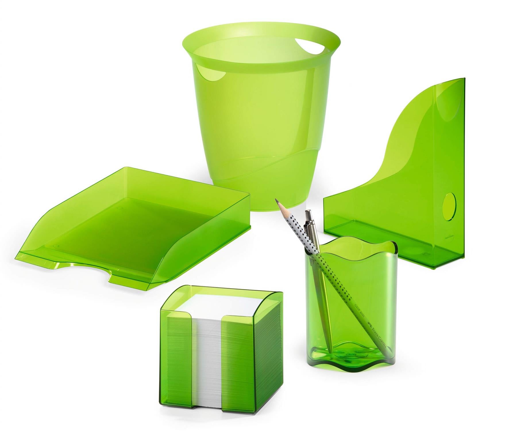 Durable Translucent Stackable Letter Tray Document Paper File | A4+ Clear Green