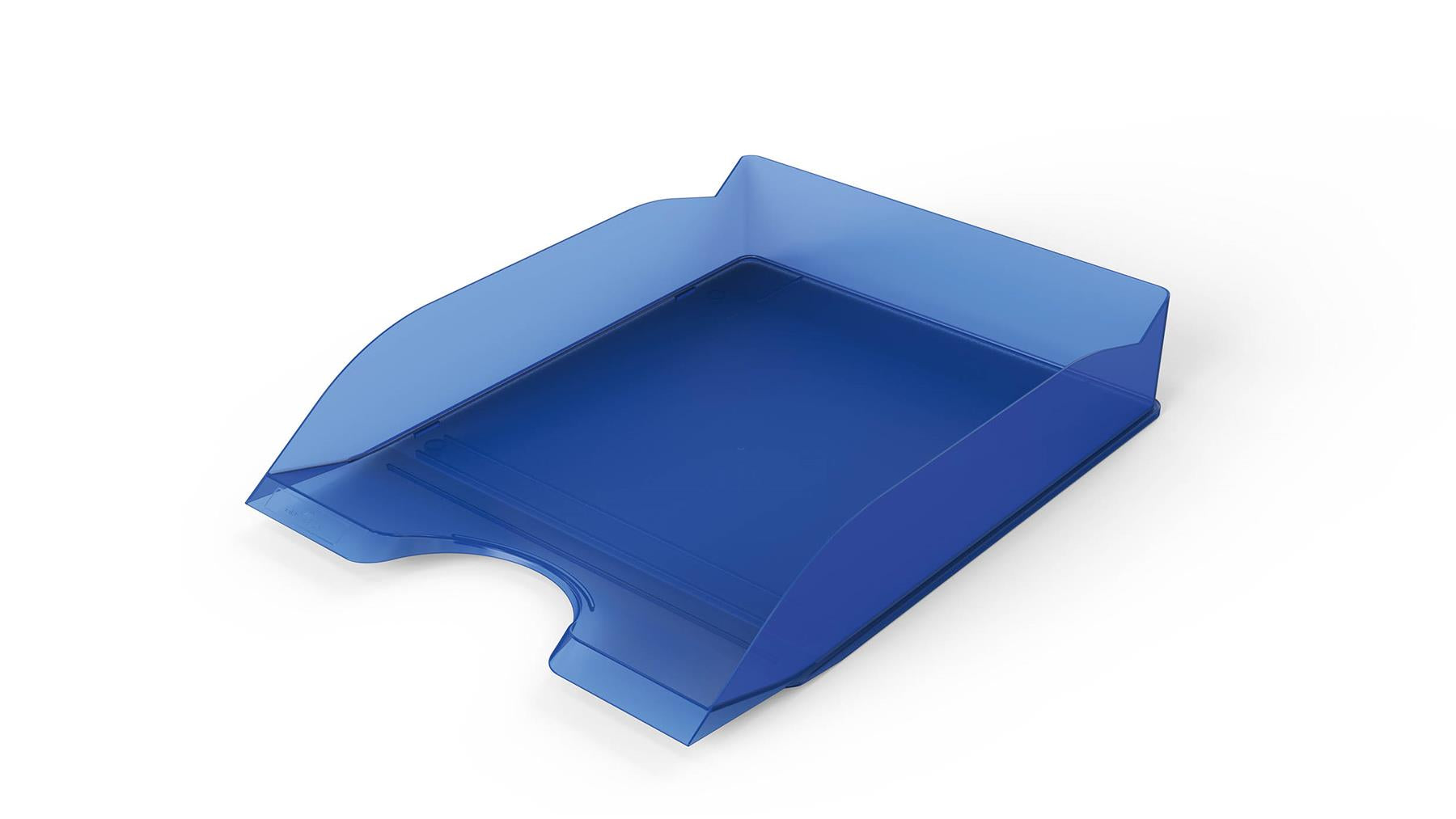 Durable New Stackable Letter Tray | Document Paper File | A4+ Transparent Blue