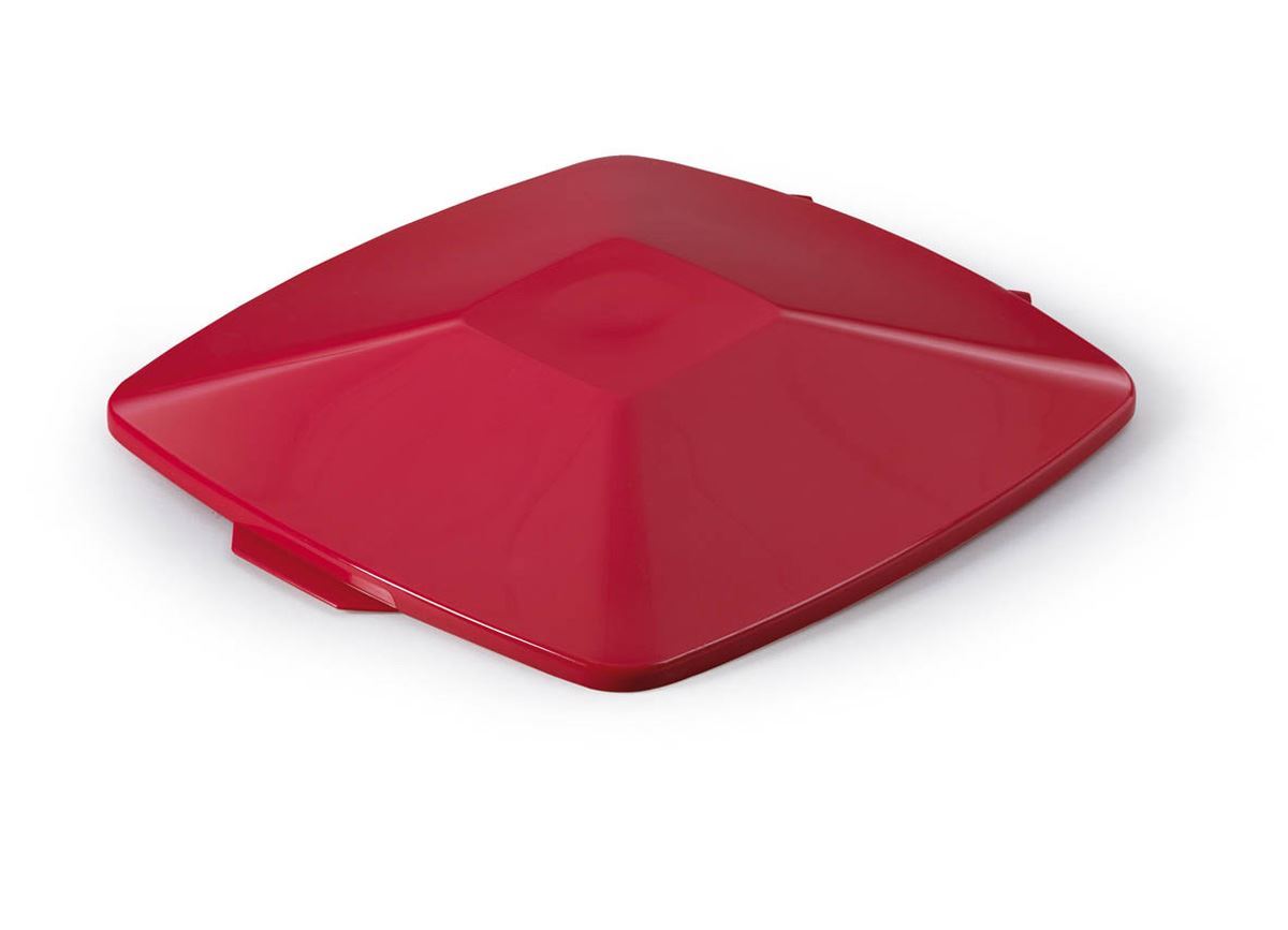 Durable DURABIN Square 40L Hinged Lid | Strong Recycling Waste Bin Lid | Red