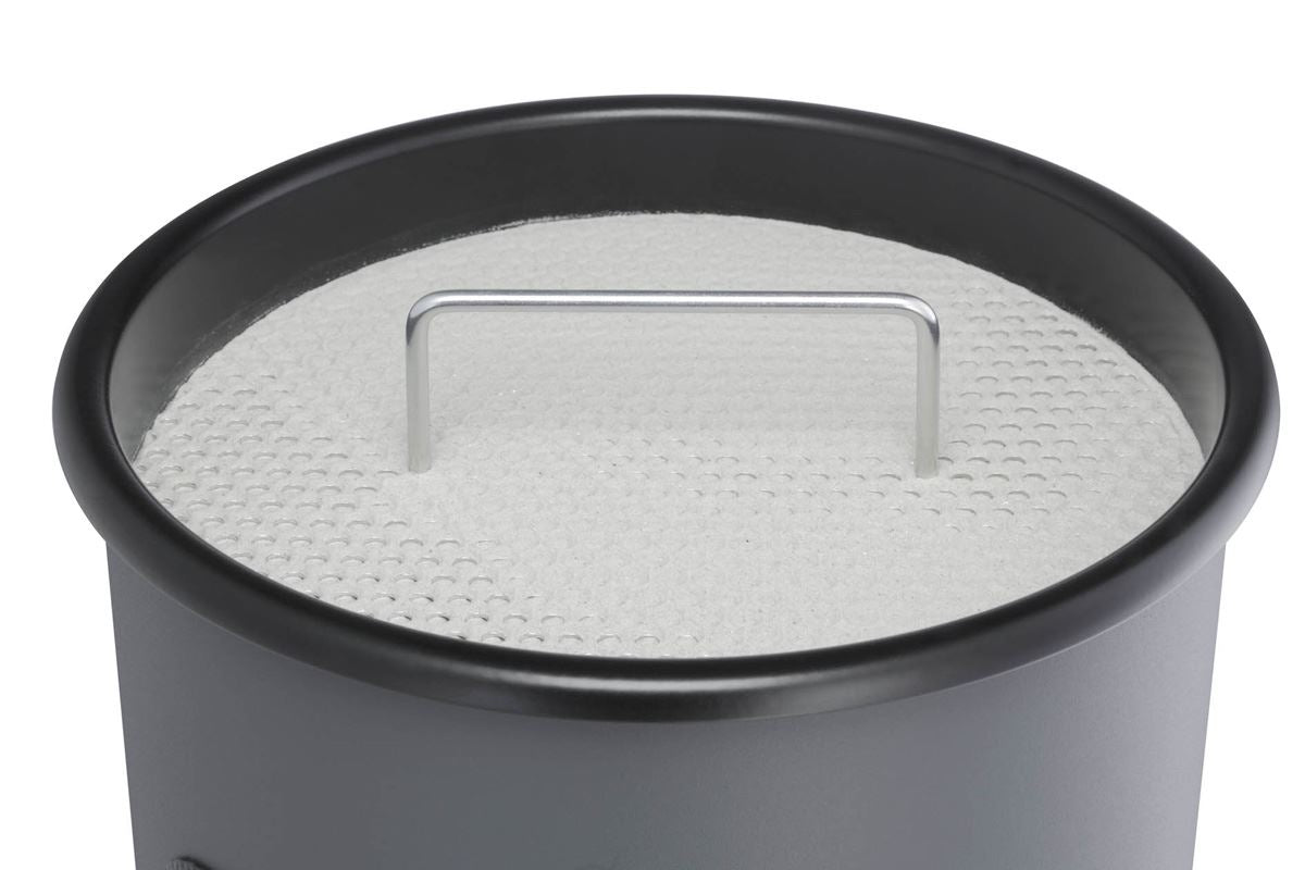 Durable Round Metal Waste Bin with Integrated Sand Ashtray | 17L | Charcoal