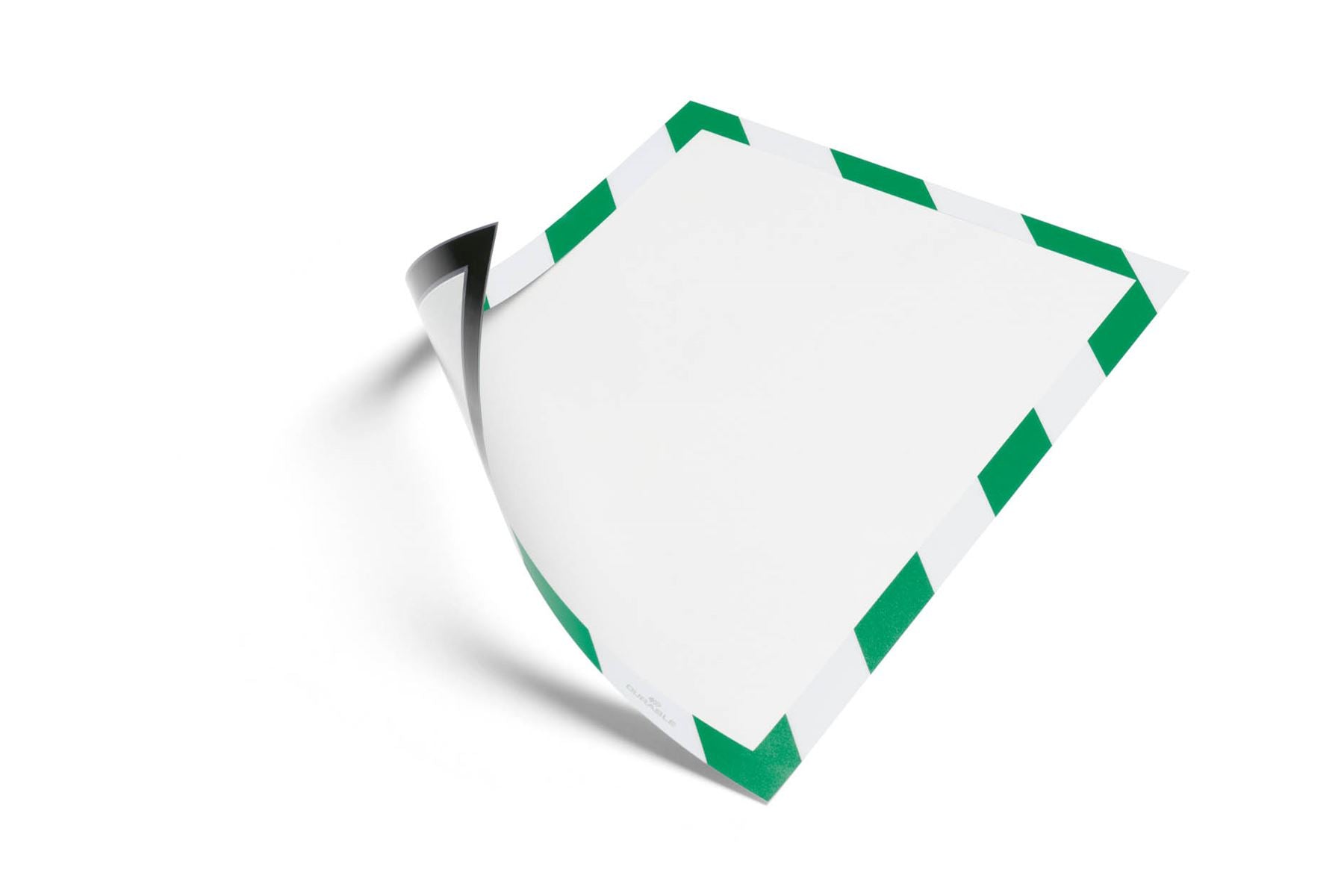 Durable DURAFRAME Magnetic Signage Hazard Frame | 5 Pack | A4 Green & White