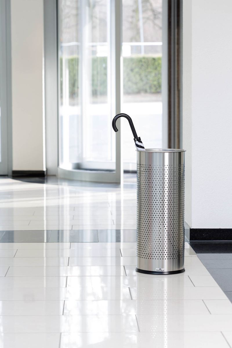 Durable Brushed Stainless Steel Umbrella Stand | 29 Litre Silver