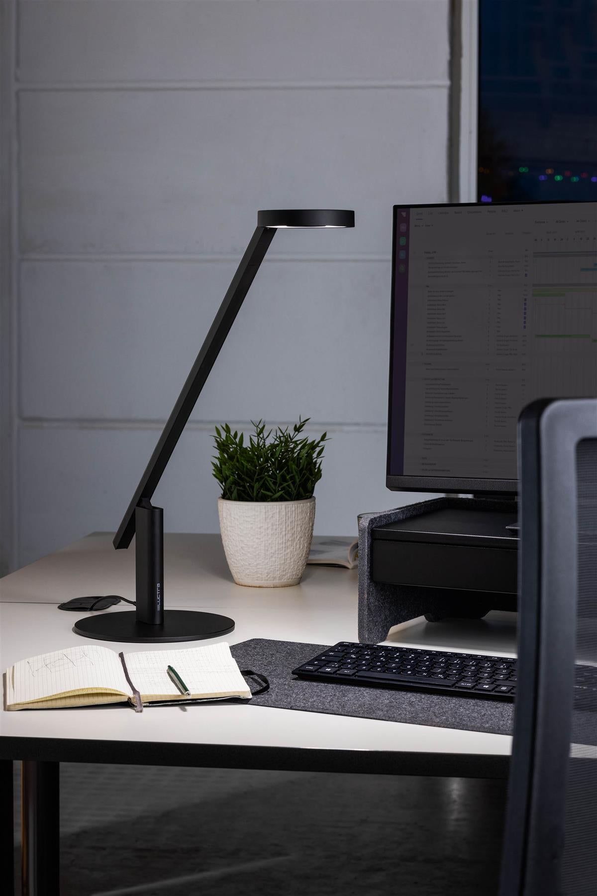 Luctra Aluminum Table LITE 3D Gesture Control Bio Effective Light | Black