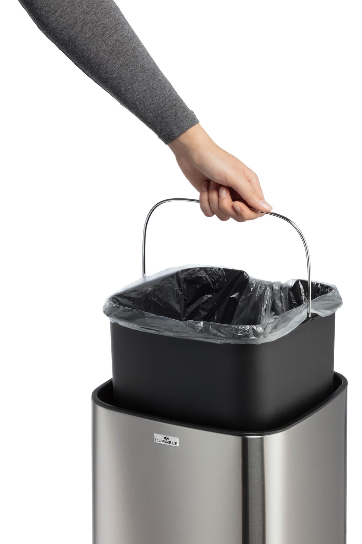 Durable Motion Sensor Bin | Smart Automatic Steel Kitchen Waste Bin | 21L Silver