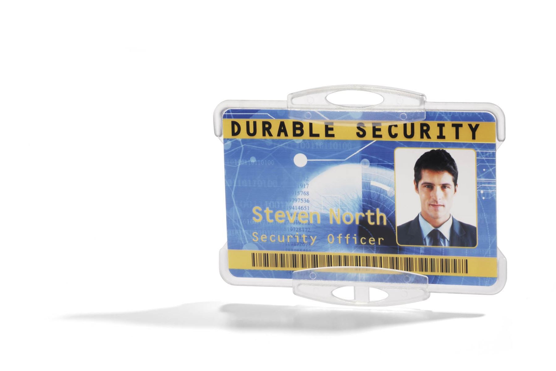 Durable Security Pass Plastic ID Card Holders for Lanyards | 10 Pack | Clear