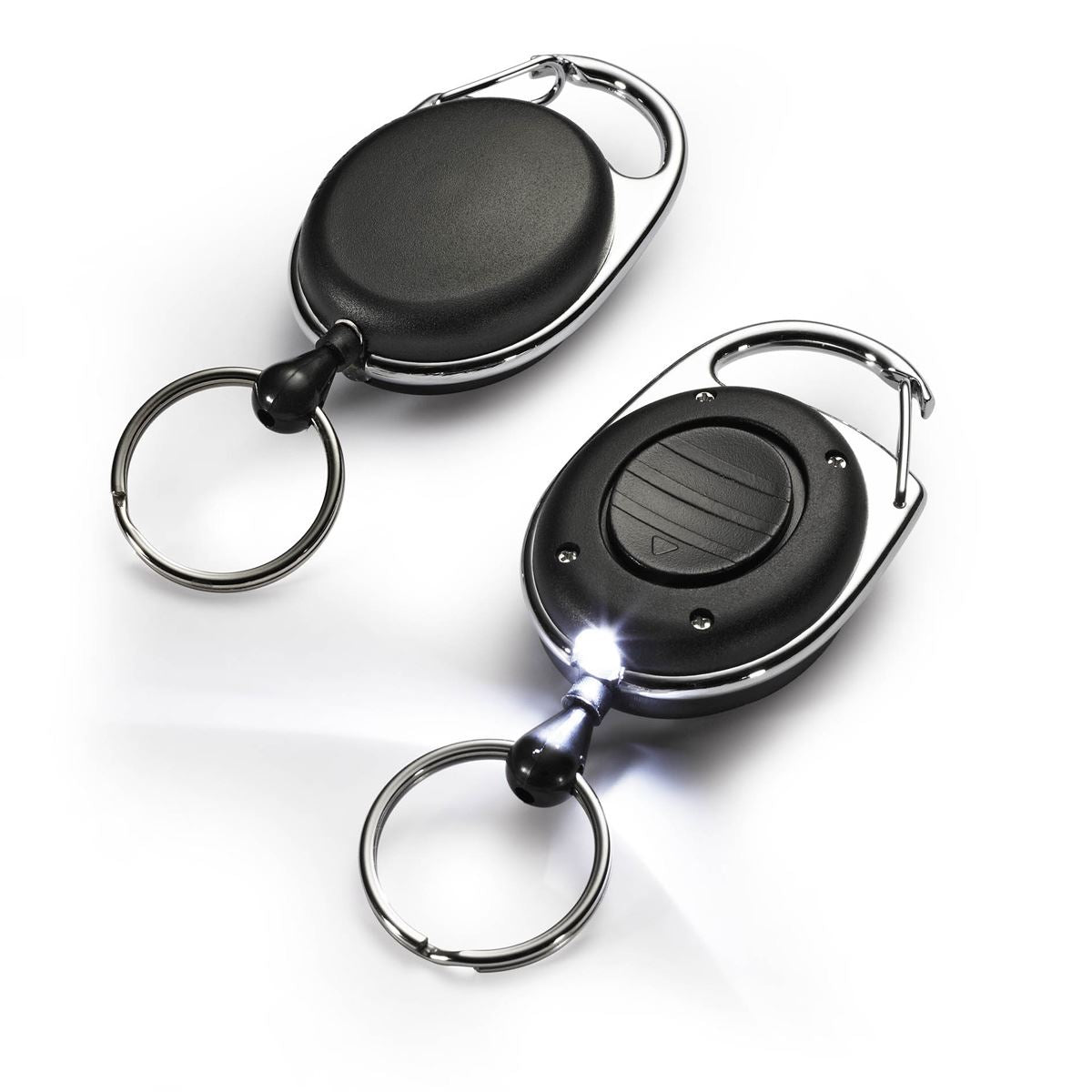 Durable LED Secure Retractable Clip Badge Reel for ID and Keys | Black