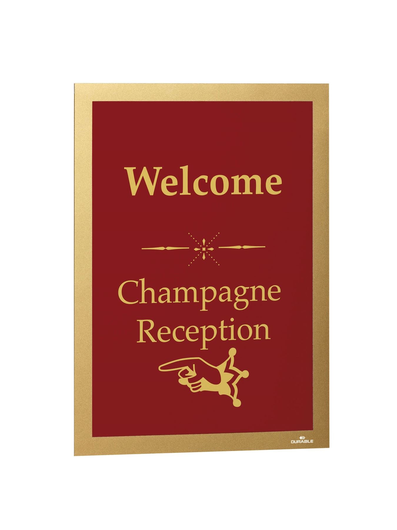 Durable DURAFRAME Self Adhesive Magnetic Signage Frame | 2 Pack | A4 Gold