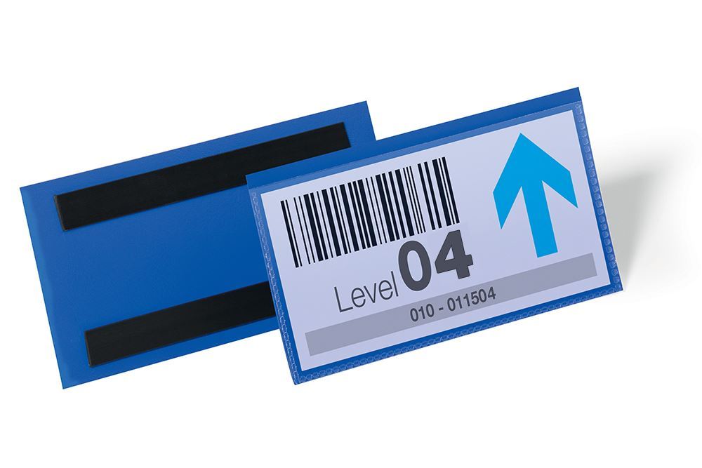 Durable Magnetic Ticket Holder Document Pockets | 50 Pack | 150 x 67mm | Blue