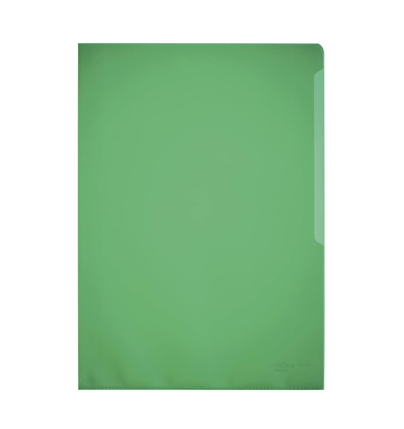 Durable Clear Plastic Cut Flush Document Wallet Folder | 100 Pack | A4 Green