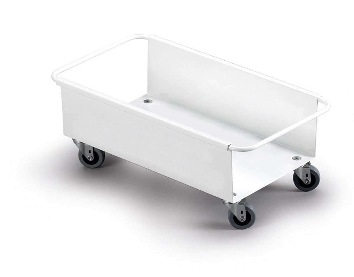 Durable DURABIN Rectangular 60L Robust Steel Wheel Bin Trolley | White