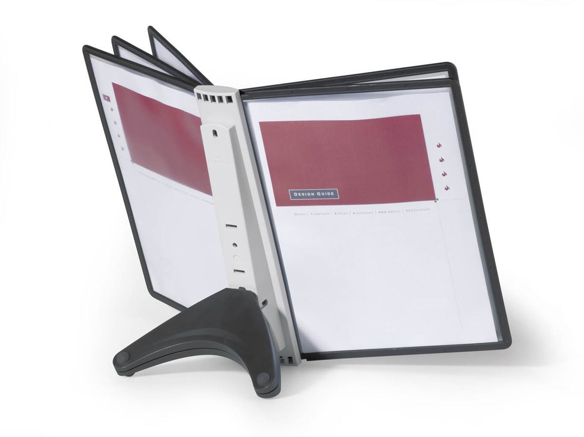Durable SHERPA SOHO TABLE 5 Desk Display Panel Stand | 5 Panels | A4 Black