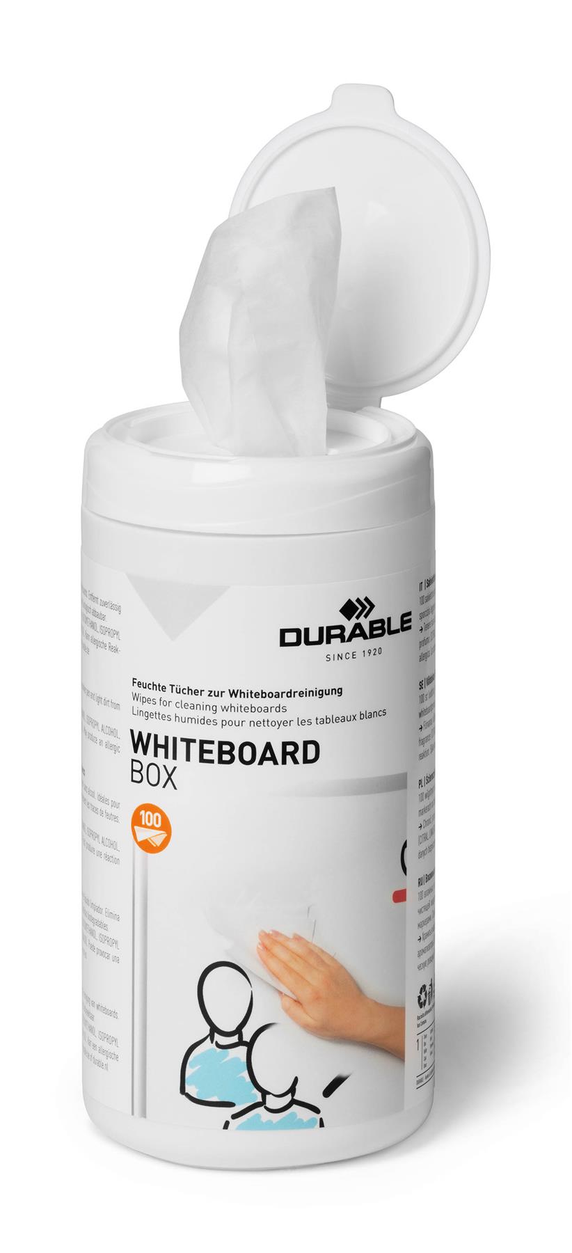 Durable Streak-Free Biodegradable Whiteboard Screen Cleaning Wipes | Tub of 100