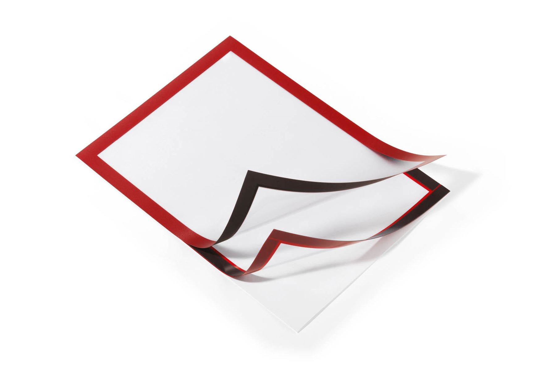 Durable DURAFRAME Self Adhesive Magnetic Signage Frame | 2 Pack | A4 Red