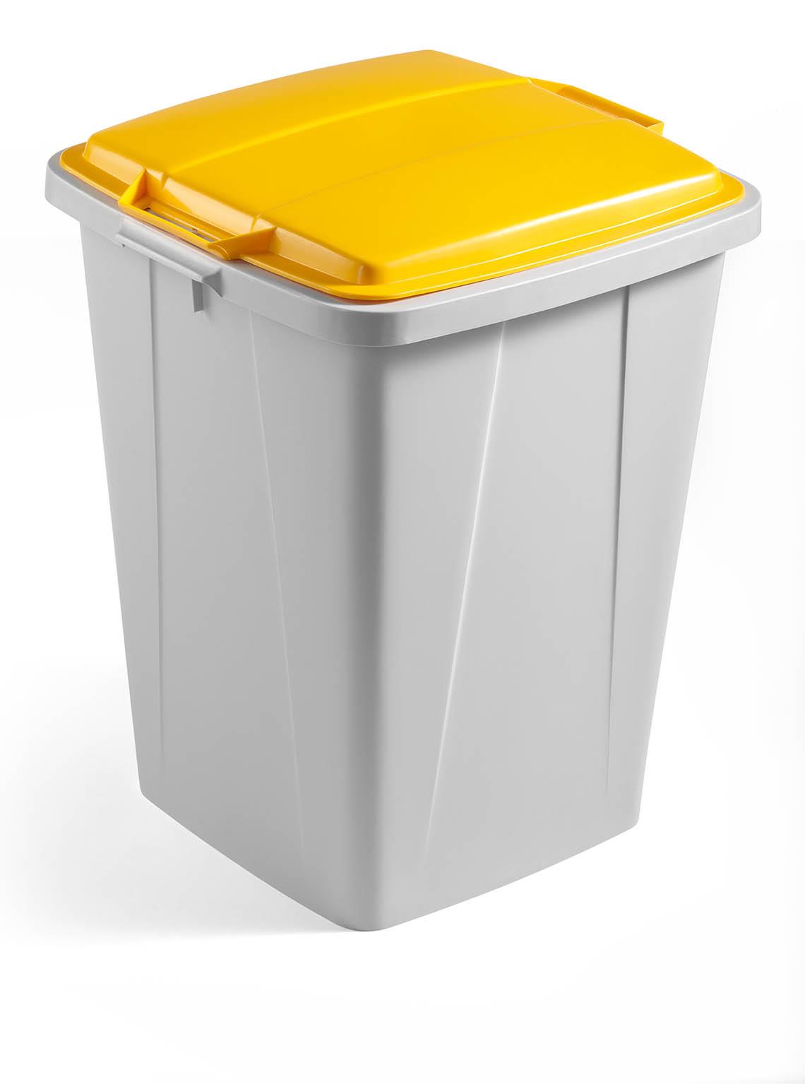 Durable DURABIN 90L Square Recycling Bin Lid | Food & Freezer Safe | Yellow