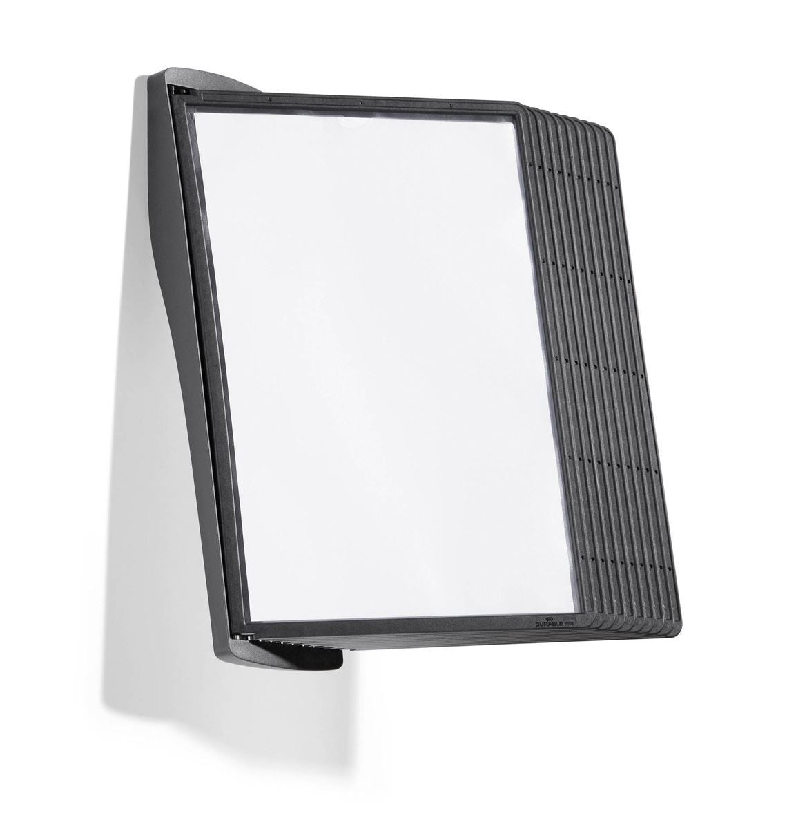 Durable SHERPA WALL 10 Display Panel Document Holder | 10 Panels | A4 Black