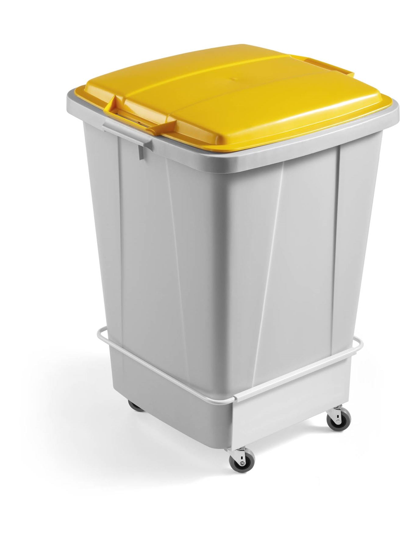 Durable DURABIN Square 90L Robust Steel Wheel Bin Trolley | White