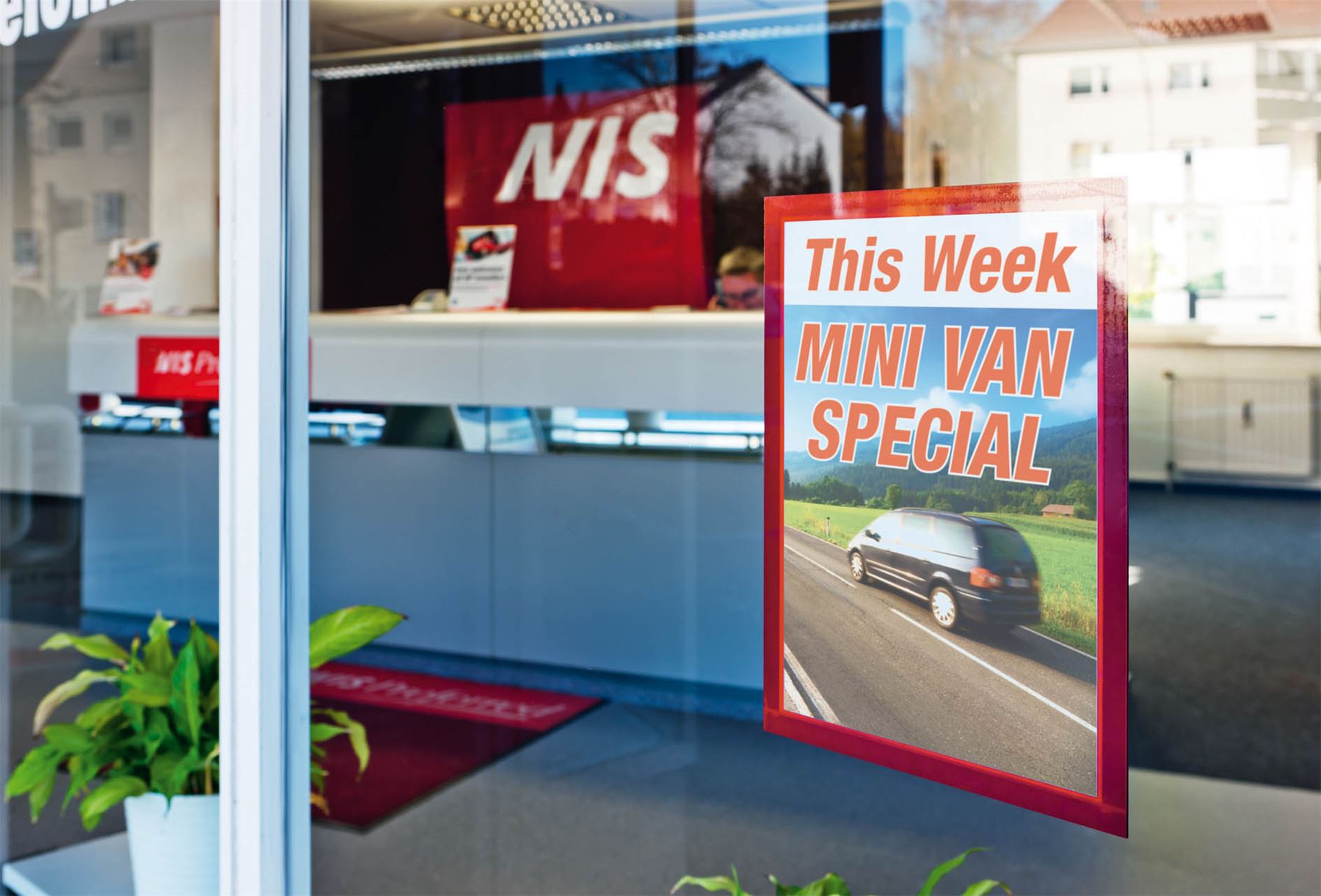 Durable DURAFRAME Self Adhesive Magnetic Signage Frame | 2 Pack | A4 Red