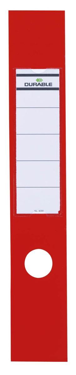 Durable ORDOFIX Adhesive Ring Binder Spine Labels | 10 Pack | 60mm Red