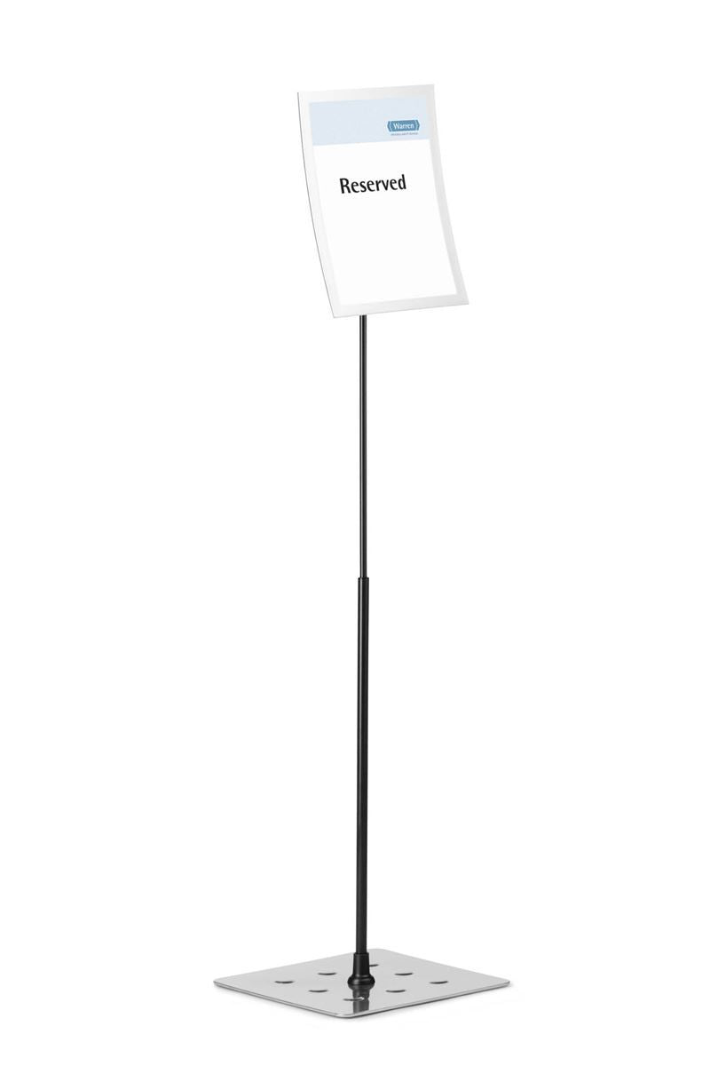 Durable DURAVIEW Adjustable Floor Display Stand Sign | A4 Duraframe | 77-130 cm