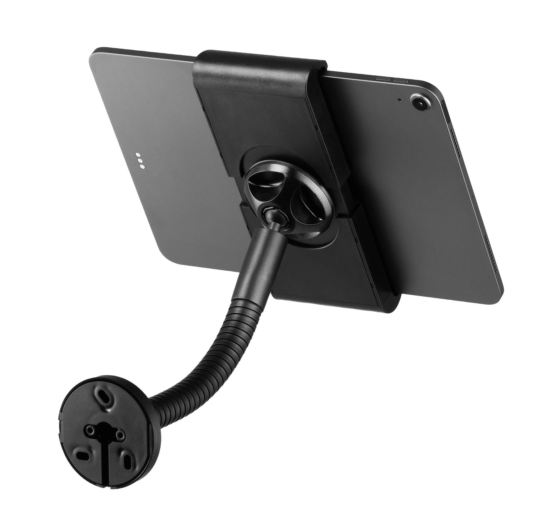 Durable TOUGH Anti-Theft Lock Goose Neck Tablet Holder Wall/Table Mount  | Black