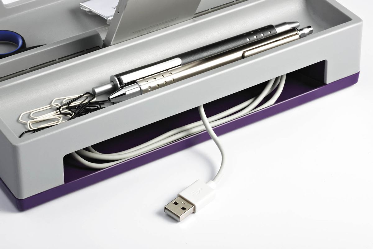 Durable VARICOLOR Desk Stationery Organiser Tray Pen Pencil Tidy Storage | Grey