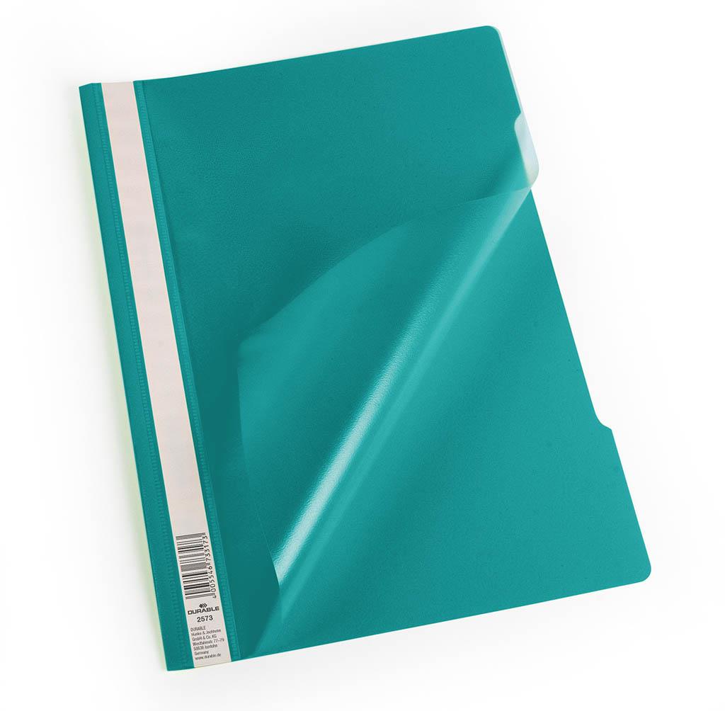 Durable Clear View Project Folder Document Report File | 50 Pack | A4 Dark Green