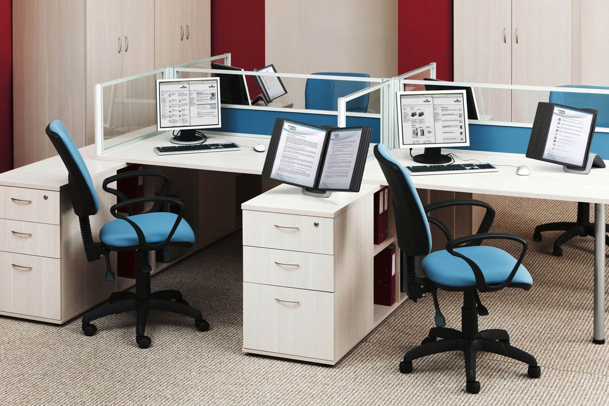 Durable SHERPA STYLE TABLE 10 Display Panel Desk Stand | 10 Panels | A4 Black