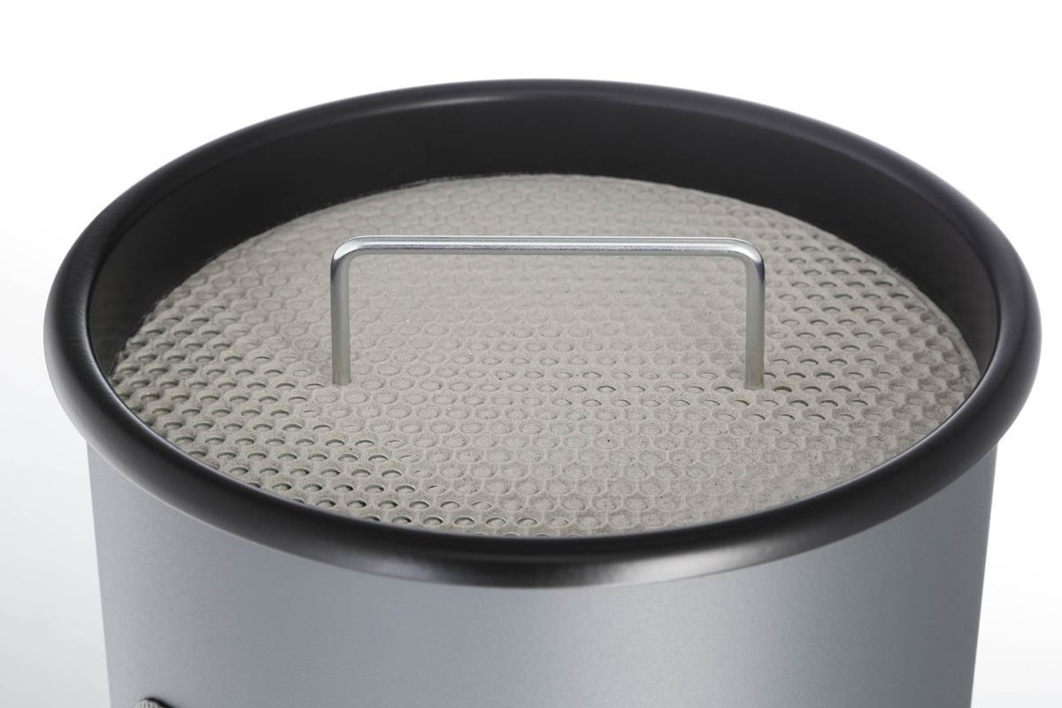 Durable Round Metal Waste Bin with Integrated Sand Ashtray | 17L | Black