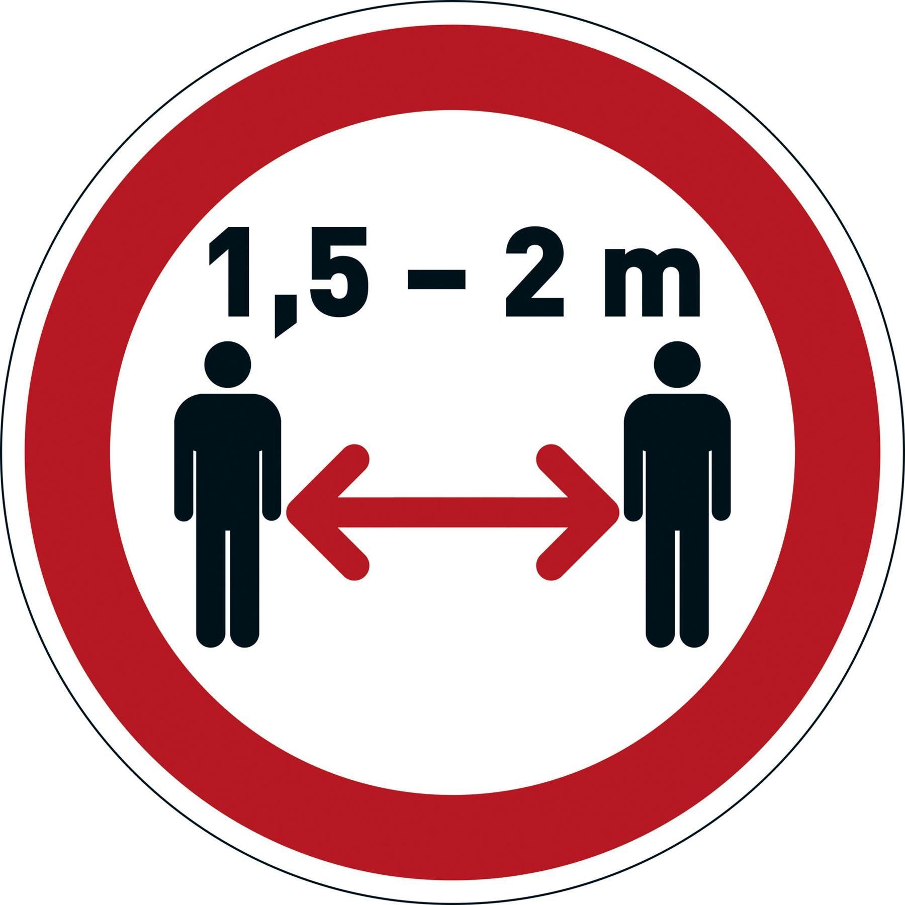 Showing Durable UK's Durable Adhesive ISO "Social Distancing" Sign Safety Floor Sticker | 43cm, available as SKU 104103 with EAN 4005546727042.