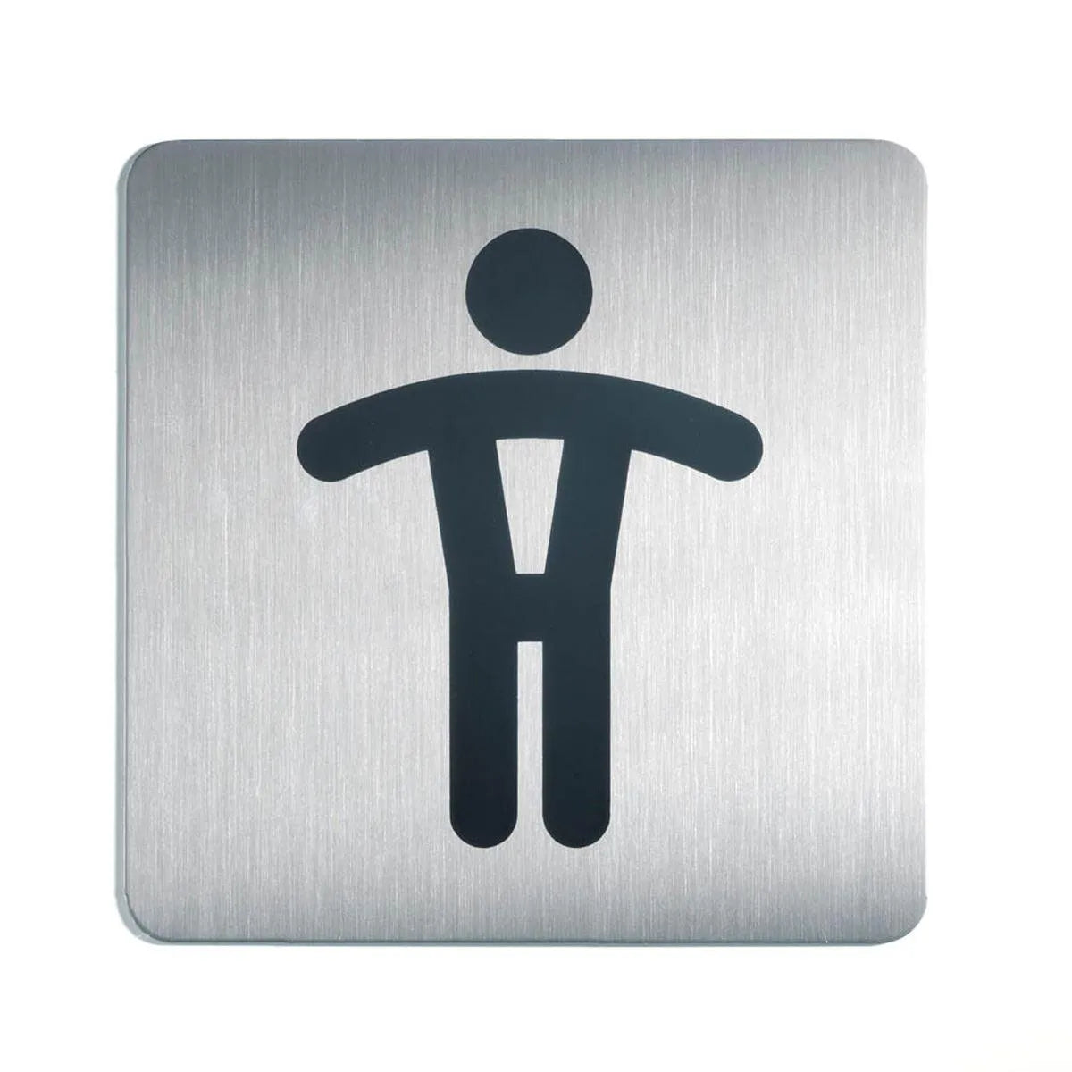 Showing Durable UK's Durable Adhesive Men's WC Symbol Bathroom Toilet Sign | Stainless Steel | Square, available as SKU 495423 with EAN 4005546403328.