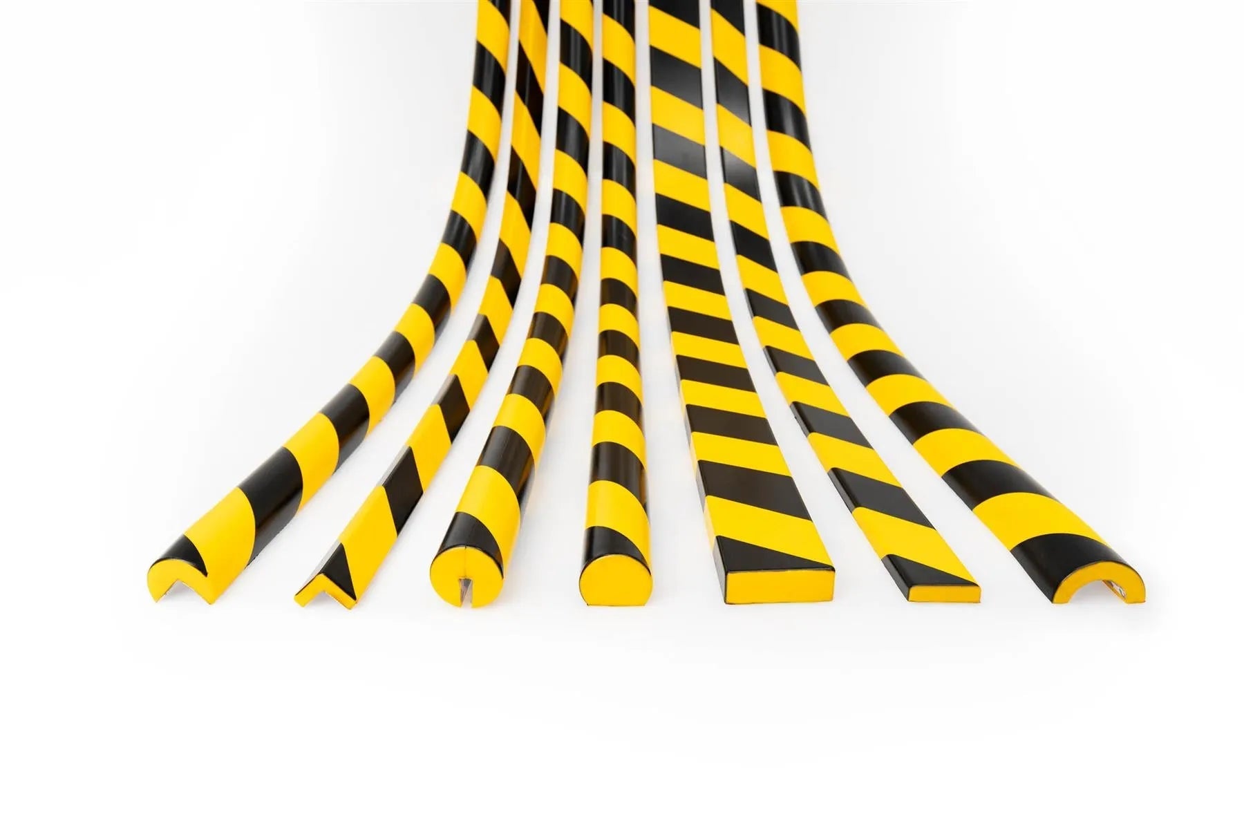 Showing Durable UK's Durable Adhesive Warning Corner Impact Protection Profiles C19 | 1 Metre, available as SKU 1101130 with EAN 4005546735658.